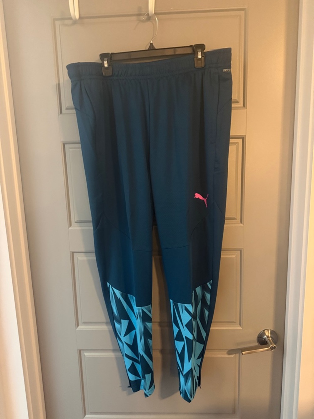 NWT Puma Teal Athletic Joggers with Pink Puma Logo
